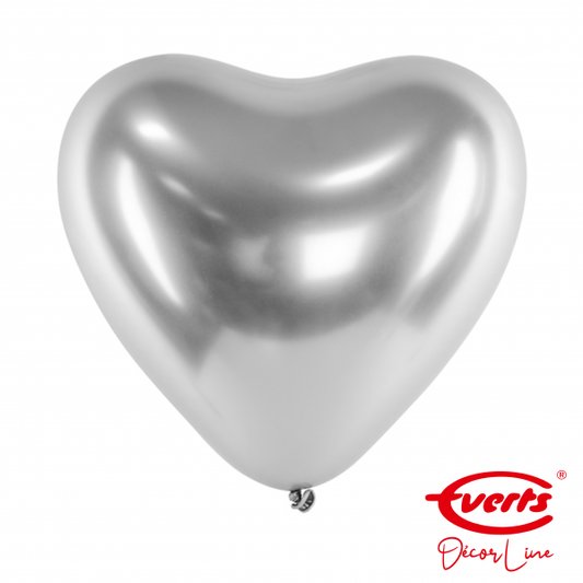 50 Herzballons - DECOR - Ø 30cm - Satin Luxe - Platinum - Luftballon-Welt 