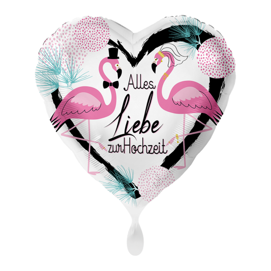 1 Ballon - Hochzeit Flamingos - Luftballon-Welt 