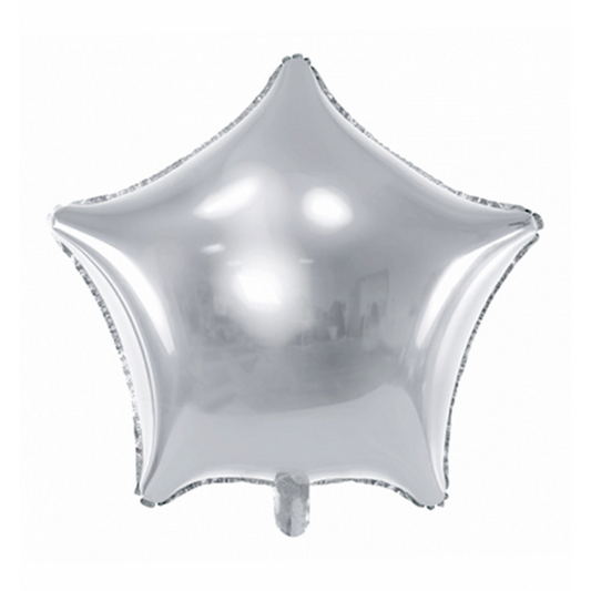1 Ballon - Stern - Silber - Luftballon-Welt 