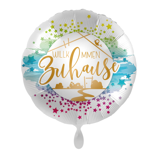 1 Ballon - Willkommen Zuhause Sterne - Luftballon-Welt 