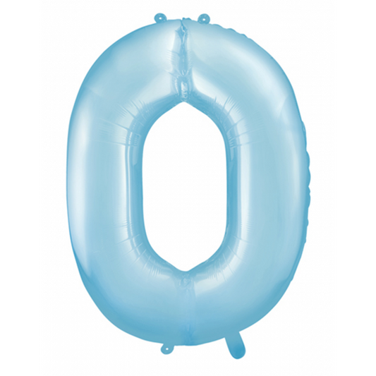 1 Ballon XXL - Zahl 0 - Hellblau - Luftballon-Welt 