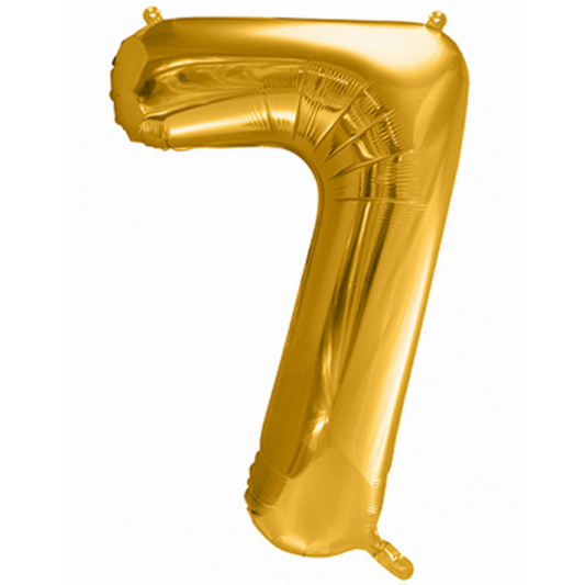 1 Ballon XXL - Zahl 7 - Gold - Luftballon-Welt 