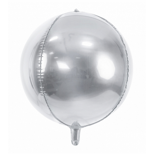 1 Kugelballon - Silber - Luftballon-Welt 