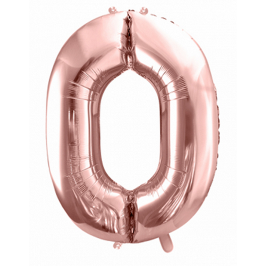 1 Ballon XXL - Zahl 0 - RoseGold - Luftballon-Welt 