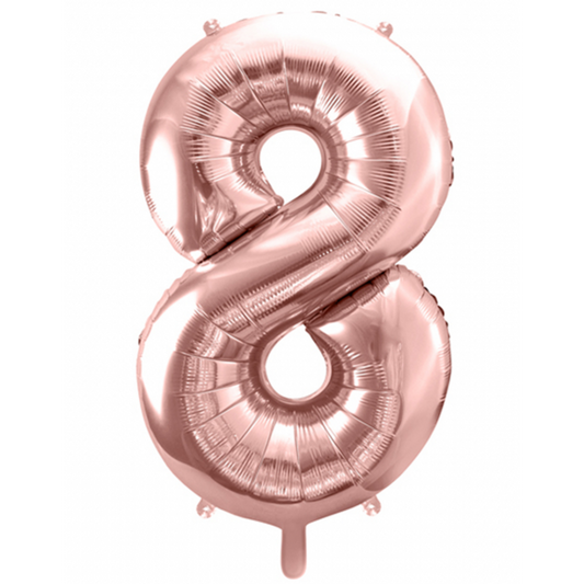1 Ballon XXL - Zahl 8 - RoseGold - Luftballon-Welt 