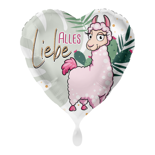 1 Ballon - Rosa Lama Alles Liebe - Luftballon-Welt 