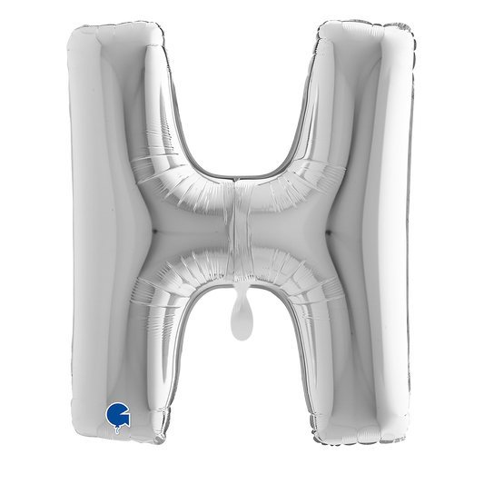 1 Balloon XXL - Letter H - Silver