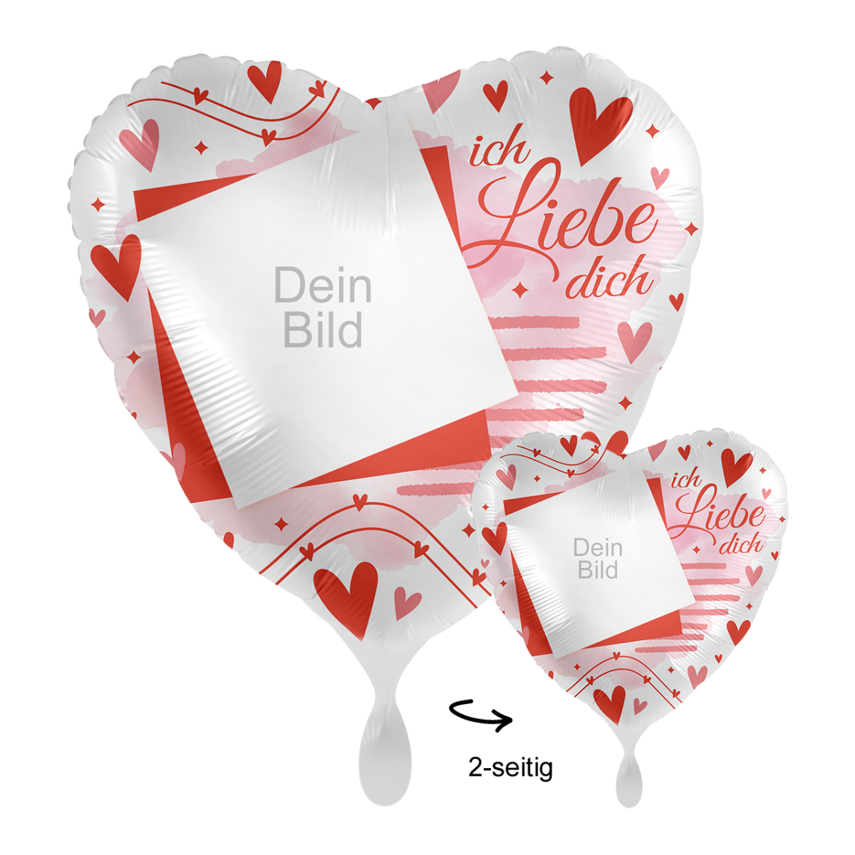Fotoballon Ø 43cm Herzform - Love Moments