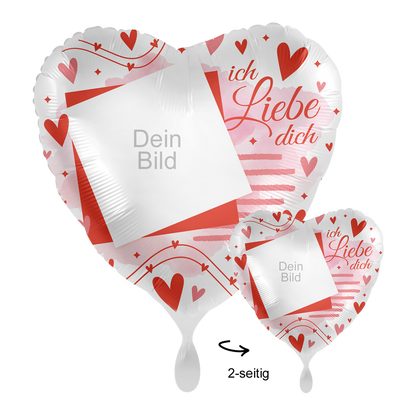 Fotoballon Ø 43cm Herzform - Love Moments