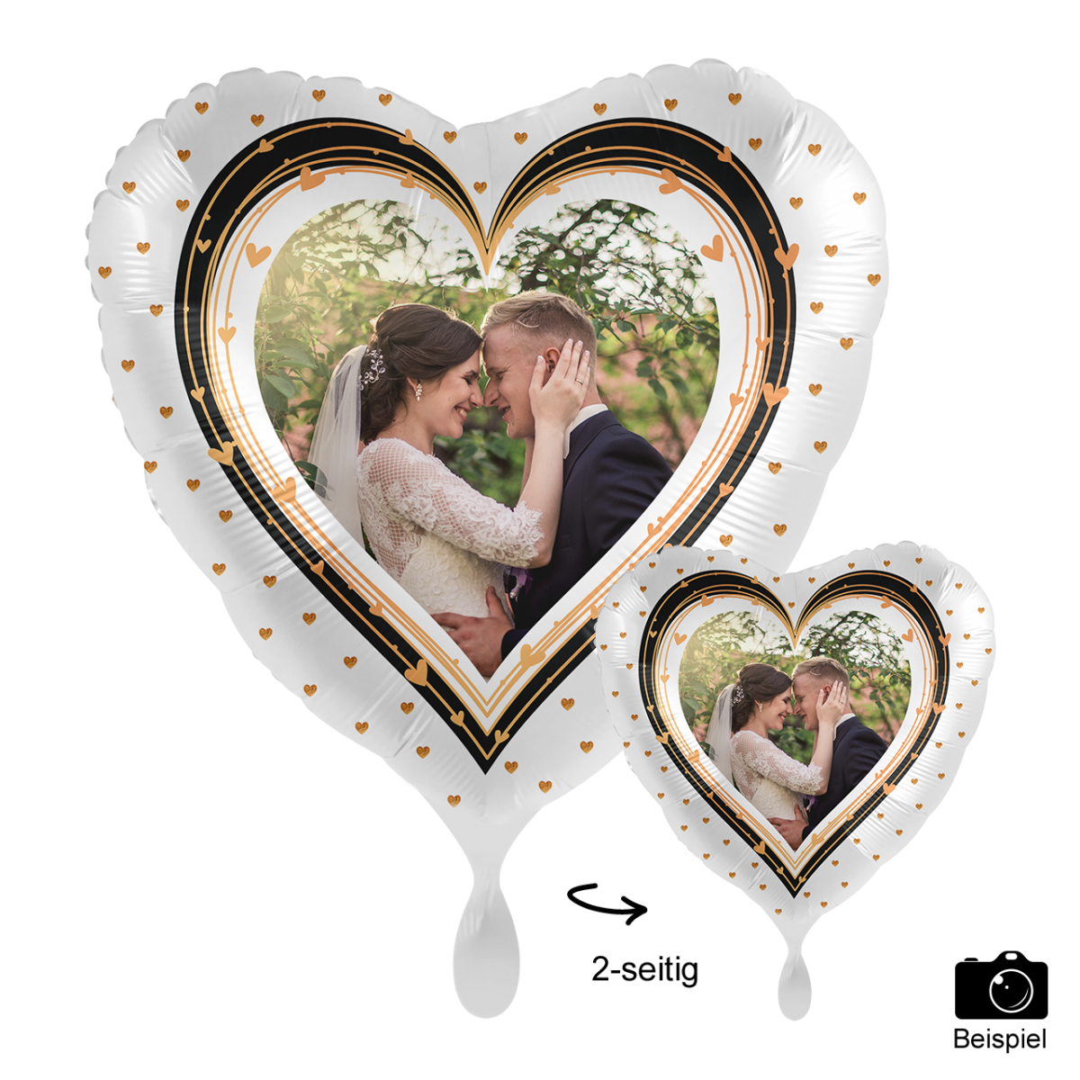 Fotoballon Ø 43cm Herzform - Elegant Hearts