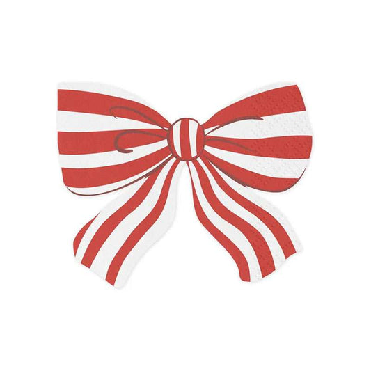 12 Servietten - 16x13 cm - Gestreifte Schleifen