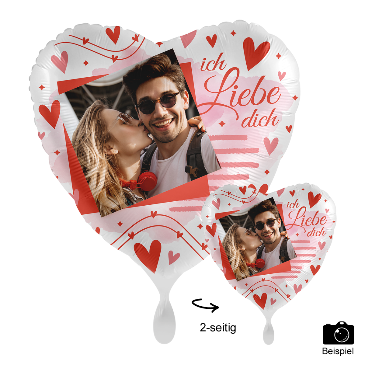 Fotoballon Ø 43cm Herzform - Love Moments