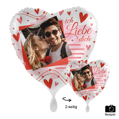 Fotoballon Ø 43cm Herzform - Love Moments