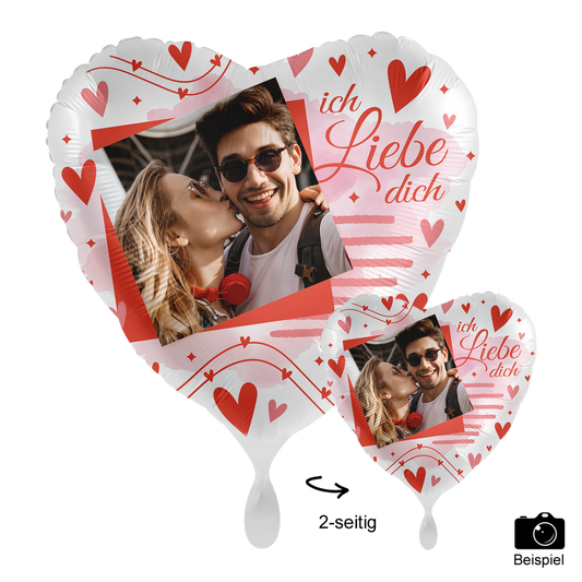 Fotoballon Ø 43cm Herzform - Love Moments