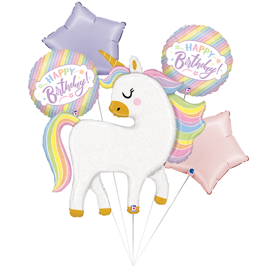 1 Balloon Set - Glitter Pastel Unicorn - Luftballon-Welt