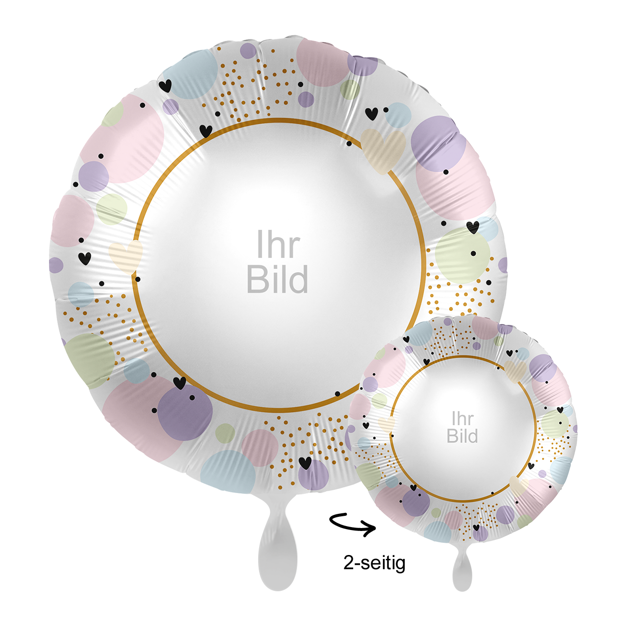 1 Ballon mit Foto - Pastel Hearts für Balloons von Luftballon-Welt |