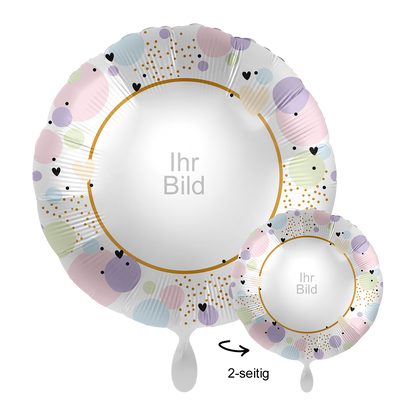 1 Ballon mit Foto - Pastel Hearts für Balloons von Luftballon-Welt |
