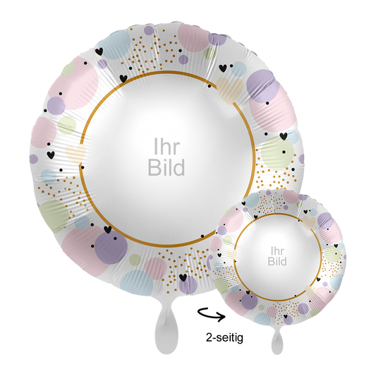 1 Ballon mit Foto - Pastel Hearts für Balloons von Luftballon-Welt |