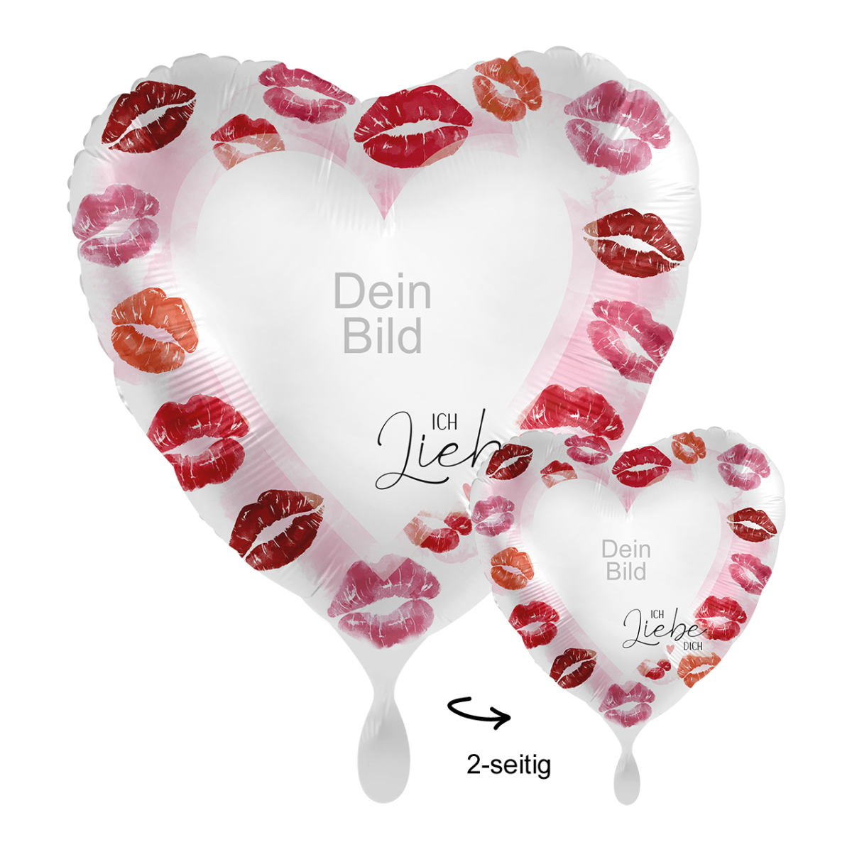 Fotoballon Ø 43cm Herzform - Full of Kisses
