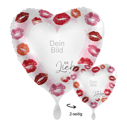 Ballon photo Ø 43cm forme cœur - Full of Kisses