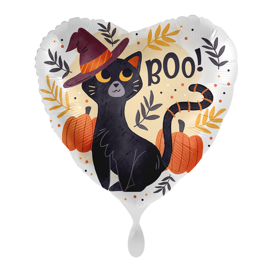 1 Balloon - Black Cat Halloween - ENG - Luftballon-Welt