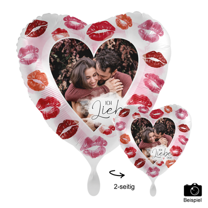 Ballon photo Ø 43cm forme cœur - Full of Kisses