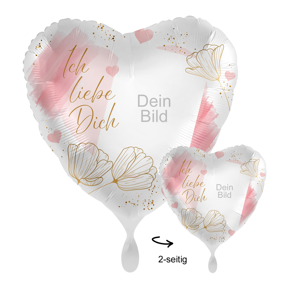 Fotoballon Ø 43cm Herzform - Tender Flowers