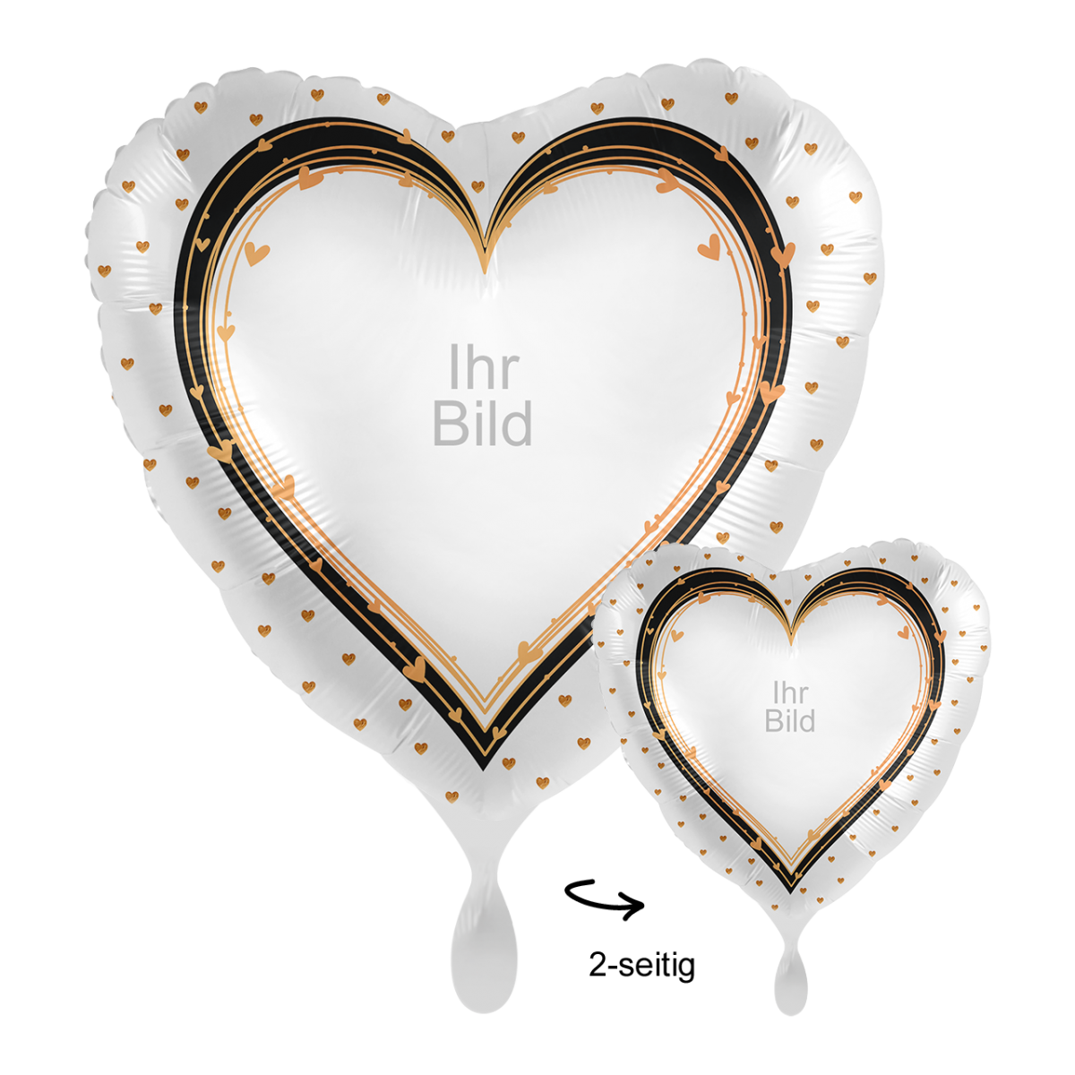 Fotoballon Ø 43cm Herzform - Elegant Hearts