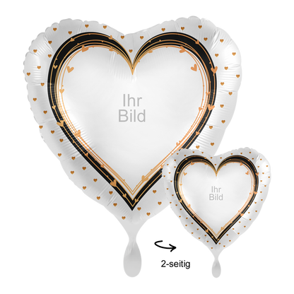 Fotoballon Ø 43cm Herzform - Elegant Hearts