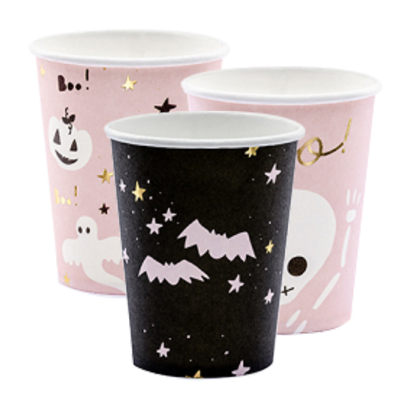 6 Pappbecher Trend - 220ml - Boo - Luftballon-Welt
