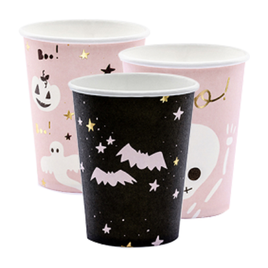 6 Pappbecher Trend - 220ml - Boo - Luftballon-Welt