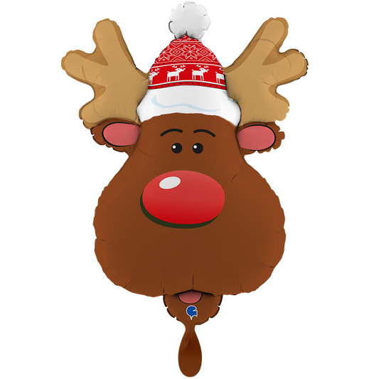 1 Balloon XXL - Smiley Reindeer Head