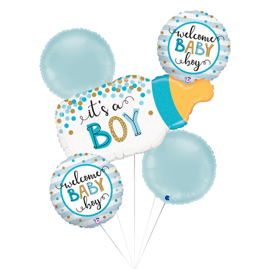 1 Balloon Set - Confetti Bottle Boy - Luftballon-Welt
