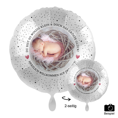 Fotoballon Ø 43cm rund - Little Cute Baby Girl