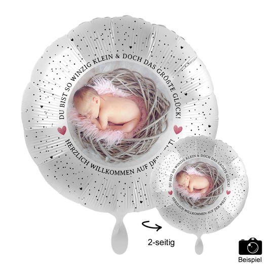 Fotoballon Ø 43cm rund - Little Cute Baby Girl